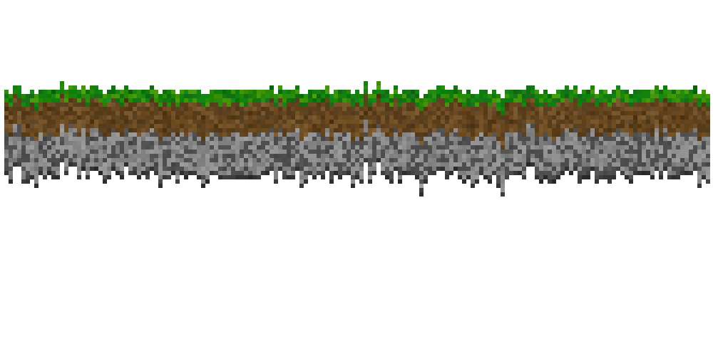 A grass world with its baseHeight set to 0.75 and a non-zero lowermost bottom, showing generation roughly squished into the second fourth down from the top of the canvas.